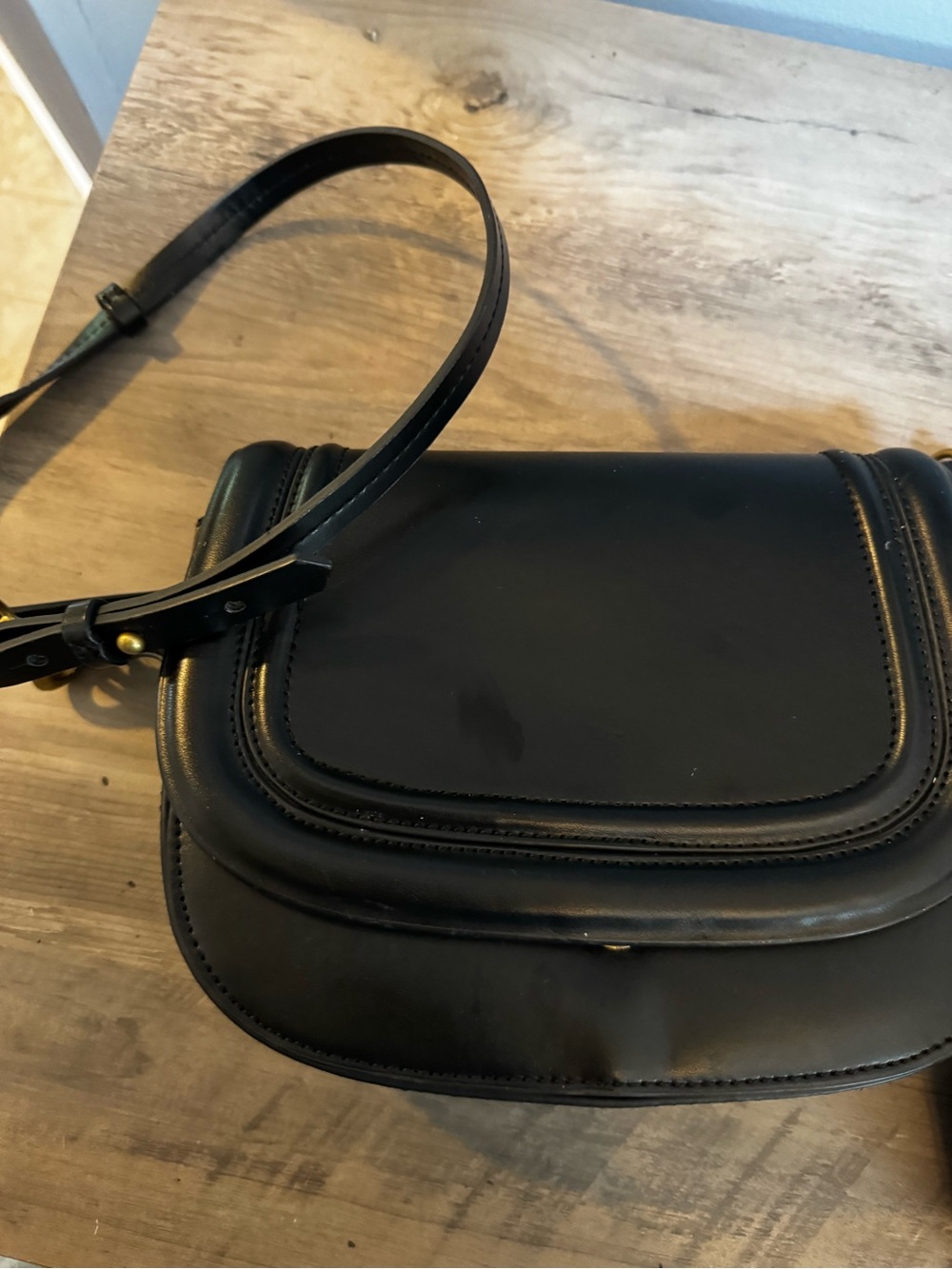 Zara Black Crossbody Bag with Gold Hardware - Picture 2 of 7